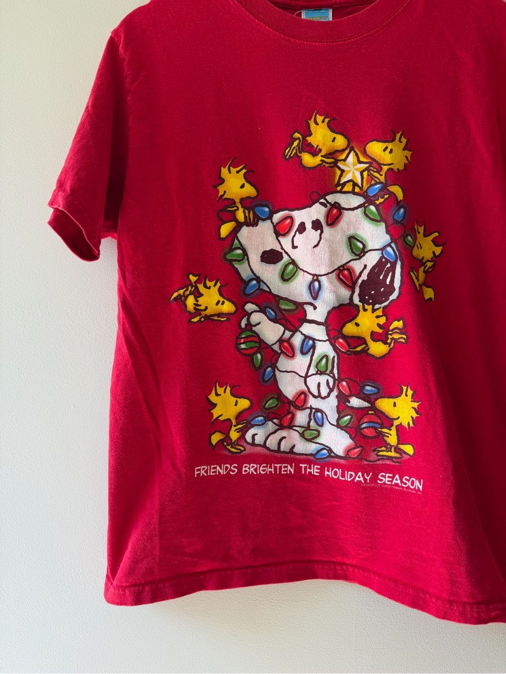 Vintage Peanuts Snoopy Holiday Lights Tee - Red - Picture 3 of 5